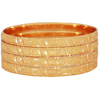 Shining Diva Fashion Set of 4 Latest Traditional Design One Gram Gold Plated Bracelet Bangle for Women and Girls (Design2) (11725b_2.6)