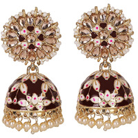 Shining Diva Fashion Latest Stylish Traditional Gold Plated Jhumki Earrings for Women & Girls (13610er), One Size