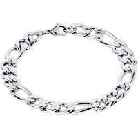 Fashion Frill Exclusive Silver Plated Stainless Steel Chain Style Silver Bracelet For Men Boys Mens Bracelets 8.5 Inches