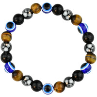 Young & Forever Evil Eye Original Black Tourmaline Nazariya Green Bead Tiger Eye Beads Women Bracelet for Men Nazar Hand Bracelets Accessories Woman Girls