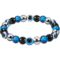 Young & Forever Evil Eye Original Black Tourmaline Beads Nazariya Triple Protection Blue Green Tiger Eye Bead Women Bracelet for Men Nazar Hand Bracelets Accessories Woman Girls