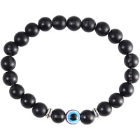 Young & Forever Evil Eye Original Black Tourmaline Beads Nazariya Triple Protection Bead Women Bracelet for Men Nazar Hand Bracelets Accessories Woman Girls