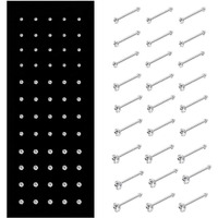 VAMA FASHIONS Body Piercing Jewelry Hole Nose Hoop Ring Sterling Nose pin Studs for Women & Girls (60 Pcs - 1.5/2.5 / 3mm) (Silver Nose studs for Pierced Nose)