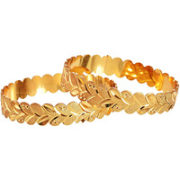 Handicraft Kottage Womens Gold Plated Traditional Designer Plain Bangles Kada For Women (HK-2020-Goldbangle-2) (2.8)