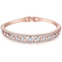 Jewels Galaxy Stylish Rose Gold Plated Bracelet Jewellery for Women (SMNJG-BNNG-3123)
