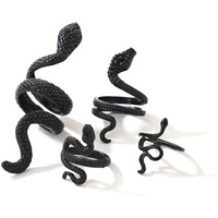Shining Diva Fashion Stylish Rings for Women and Girls - Set of 4 (Black)(15152r)