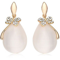 Shining Diva Fashion Latest Stylish Traditional Copper Drop Earrings for Women (White) (9572er)