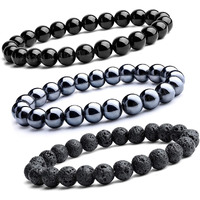 Young & Forever Gift Bracelet for Unisex Adult (Black and Silver)