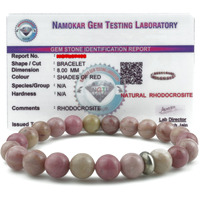 REMEDYWALA Unisex Adult Charged Energized Certified Rhodochrosite Bracelet For Reiki, Balance Chakra, Positive Energy, Healing | Rhodochrosite Stone Bracelet 8 Mm