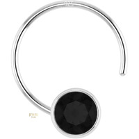 SJ SHUBHAM JEWELLERS 92.5-925 Sterling Silver Round Shape Black Cubic Zirconia Cup Setting Nose Pin Stud for Women Girls (2 MM Black)