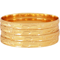 Shining Diva Fashion Set of 4 Latest Traditional Design One Gram Gold Plated Bracelet Bangle for Women and Girls (Design1) (11724b_2.8)