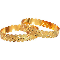 Handicraft Kottage Womens Gold Plated Traditional Designer Plain Bangles Kada For Women (HK-2020-Goldbangle-2) (2.10)