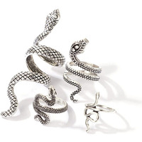 Shining Diva Fashion Latest Stylish Set of 4 Snake Finger Rings for Women and Girls (14680r)