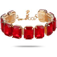 YouBella Valentine Gift for Girlfriend/Wife Jewellery Crystal Bangle Bracelet For Girls and Women (Red)