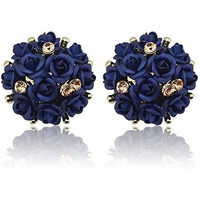 Shining Diva Fashion Stylish Stud Earrings For Womens And Girls(Navy Blue)(9181Er)