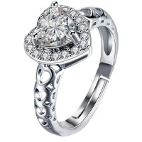 Jewels Galaxy Stylish Crystal Silver Plated Sparkling Rings for Women/Girls (Style 13) (SMNJG-RNGG-5190)