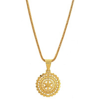 Handicraft Kottage 1gm 22Ct Gold Plated chain with Pandent | latest & Stylish Celebrity Inspired Chain/Necklace/Jewellery Set/Fashion jewellery for Men, Women Boys Girls