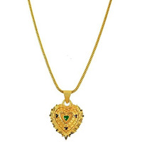 Handicraft Kottage 1gm 22Ct Gold Plated chain with Pendant latest & Stylish Celebrity Inspired Chain/Necklace/Jewellery Set/Fashion jewellery For Men, Women Boys Girls (Style7)
