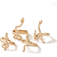 Shining Diva Fashion Stylish Rings for Women and Girls - Set of 4 (Gold)(15155r)