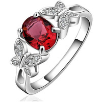 Jewels Galaxy Stylish Crystal Silver Plated Sparkling Rings For Women/Girls (Style 17) (SMNJG-RNGC-5172)