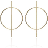 Jewels Galaxy Trendy Double Section Circular Sparkling Hoop Earrings For Women/Girls (CT-ERGS-45065)