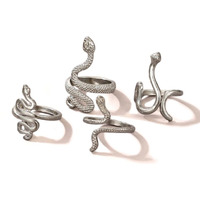 Shining Diva Fashion Stylish Rings for Women and Girls - Set of 4 (Silver)(15157r)
