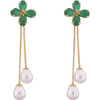 Ratnavali Jewels Fashion Jewellery Gold Plated Sparkling Colors Pearl Fancy Dangle & Drop Earrings Tops Women/Girls
