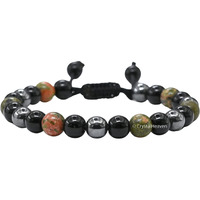 Crystal Heaven Health Crystal Bracelet for Men Women - Unakite, Black Obsidian, Hematite Bracelet Set - Real Healing Stone Adjustable Bracelet