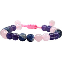 Crystal Heaven Anxiety Relief Crystal Bracelet for Men Women - Rose Quartz, Sodalite, Amethyst Bracelet Set - Real Healing Stone Adjustable Bracelet (Anxiety/Depression/Stress Relief)