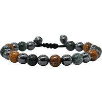 Crystal Heaven Crystal Friendship Bracelet for Men Women - Moss Agate, Mariyam Jasper, Hematite Bracelet Set - Real Healing Stone Adjustable Bracelet