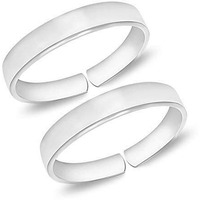 Silver Chest 925 Sterling Silver Toe Rings For Women - Plain Toe Ring Silver For Girls - Pack of 2