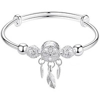 SANNIDHI Bracelet for Women Creative Dreamcatcher Electroplate Bracelets, Adjustable Size, Fashion Silver Bracelet for Girls, With Gift Box