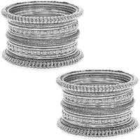 Peora Traditional 2.8 inch Antique Look Oxidised Silver Plated Bangle Set for Women Girls Set of 2|Rakhi Rakshabandhan Gift for Sister Bhabhi, Gifts for Women