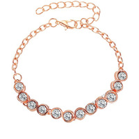 Young & Forever Gift Solitaire Rose Gold Tennis Chain Bracelet