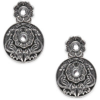 Young & Forever Gift Traditional Fashion Womens Hypoallergenic Silver Black Brass Oxidised Statement Mandala Floral Boho Dangler Earrings for Women and Earring Gift for Girls