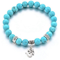 Hot And Bold Sacred Aum/Om Natural Stone Healing Unisex-Adult Bracelet: Handcrafted Elegance With Certificate Of Authenticity.