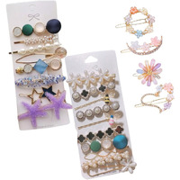 Tresneria Trendy Korean Hair Clips Combo Set - Cute Designs and Vibrant Colors for Women and Girls (CloverFlower)