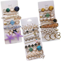 Tresneria Trendy Korean Hair Clips Combo Set - Cute Designs and Vibrant Colors for Women and Girls (Blues)