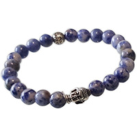 Young & Forever Gift Natural Gemstone Reiki Feng Shui Healing Crystal Beads Hand Triple Protection Lucky Bracelet Buddha Bracelet. Unisex. Sodalite Bracelet