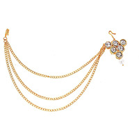 Handicraft Kottage Latest Hair Jewelry Traditional Gold Pearl Stylish Chain Mathapatti Maang Tikka Jewellery Set for Women & Girls (HK-Maang Tikka 04)