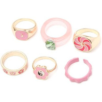 YouBella Jewellery Gold Plated Enamelled Combo of Rings for Girls and Women (Style 5)