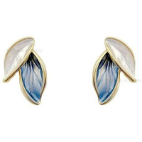 Young & Forever Gift Western White Pearl Enamel Studs Falling Leaf Gold Plated Korean Statement Earrings for Girls Women Anniversary Fancy Gift for wife Birthday Stylish Jewelry Jewellery