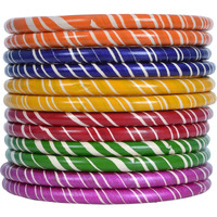 Snehlata Creations Traditional Rajasthani Lahariya Lac Bangle Set For Women and Girls | Jaipuri Lakh Chudi Set of 12 | Lakh Ki Chudiyan/Kangan | Chuda Set (Multicolour)