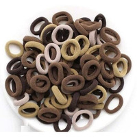 NEOBABY Ponytail Holder Cotton Mini Hair Elastic Rubber Bands | Tight, Non-slippery, Stretchable | Cotton Elastic Hair Rubber Bands for Kids, Girls & Womens (BROWN SHADES, 100)