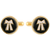 TRIPIN Golden and Black Brass Lawyer Symbol Cufflink Set for Men with Box