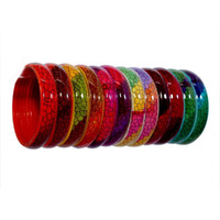 NMII Multicolour Glass Kada Set For Women and Girls with Sleek Finish & Abstract Design | Glass Kada Bangles For Women | Kada For Women Daily use/Party/Office | Fashion Jewellery-(AG448-2.8)