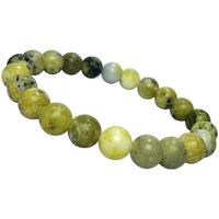 Young & Forever Gift Certified Reiki Crystal Semi Precious Gemstone Serpentine Bracelet for Healing Natural Stone Stretch Bracelet for Men and Women