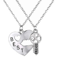 Young & Forever Gift Friendship Day Gifts Special Necklace For 2 Best Friend Couple Gift For 2 Matching Heart Best Friends Forever Key To Heart Pendant For Women