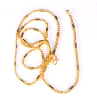 BFJ- BHEESHMA FASHION JEWELLERY One Gram Gold Jewellery Long Chains for Women | Gold Plated Chains for Women | 1Gram Gold Jewellery for Women | Thali Chain for Women Traditional | Square Bar|30 Inches