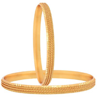 ZENEME Bangle Gold Plated Bahubali Inspired Trendy Bangle Set Of 2 Jewellery For Women & Girls (2.8) (Style_03, 2.6 Inches)